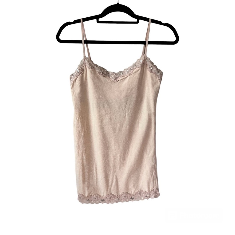 Aeropostale Nude Pink Lace Trimmed Camisole Tank Top Size M